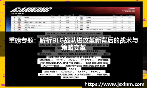 重磅专题：解析BLG战队进攻革新背后的战术与策略变革