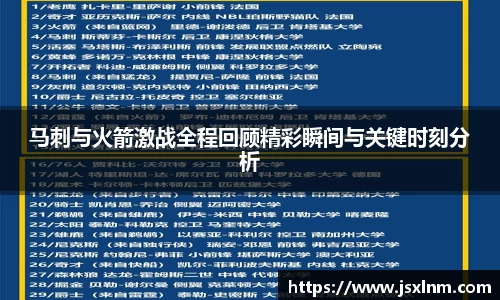马刺与火箭激战全程回顾精彩瞬间与关键时刻分析
