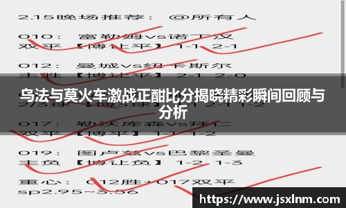 乌法与莫火车激战正酣比分揭晓精彩瞬间回顾与分析